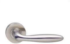 Intersteel enkele deurklink rechts Jupiter op rond rozet rvs