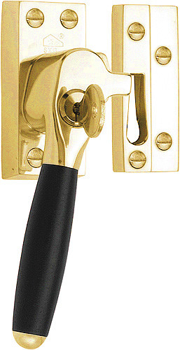 Raamsluiting TIMELESS RBA-1932 Links messing Ongelakt/Ebbenhout