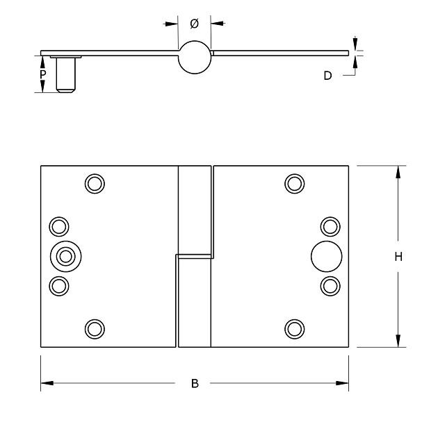 Kogelstift paumelle Rechte hoek SKG3 89x125 mm Rechts Verzinkt - Afbeelding 2