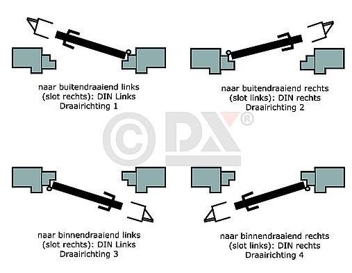 Kogelstift paumelle Rechte hoek SKG3 89x125 mm Rechts Verzinkt - Afbeelding 3
