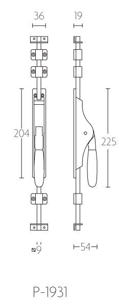 Pomp-Espagnolet TIMELESS P-1931 messing Ongelakt/Ebbenhout - Afbeelding 2