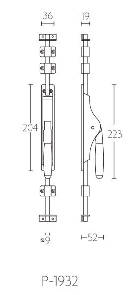 Pomp-Espagnolet TIMELESS P-1932 messing Ongelakt/Ebbenhout - Afbeelding 2