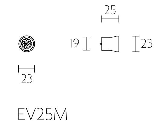 Meubelknop NOUR EV25M mat zwart - Afbeelding 2