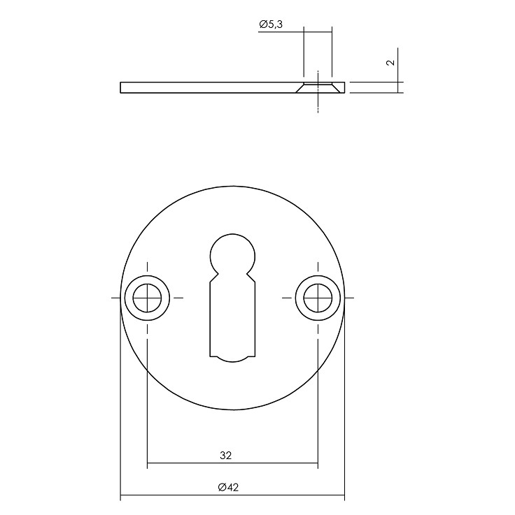 Intersteel sleutelrozetten ø42x2mm rvs - Afbeelding 2