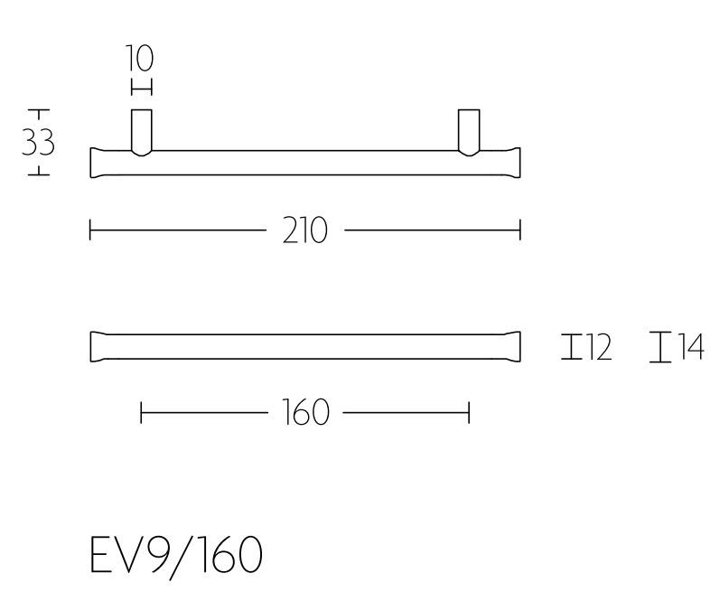 Meubelgreep NOUR EV9/160 mm PVD mat Goud - Afbeelding 2