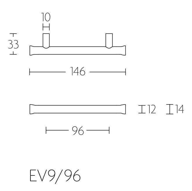 Meubelgreep NOUR EV9/96 mm mat zwart - Afbeelding 2