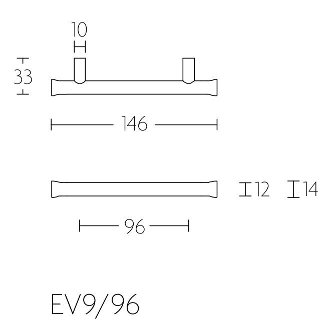 Meubelgreep NOUR EV9/96 mm rvs gepolijst - Afbeelding 2
