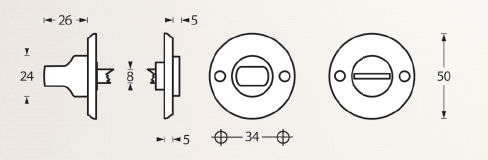 Intersteel wc-sluiting 8mm schroefgat messing gelakt - Afbeelding 2