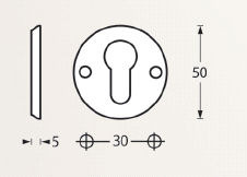 Intersteel cilinderrozetten ø50x5mm messing gelakt - Afbeelding 2