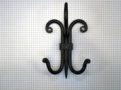 Dubbele hoed- en jashaak ijzer zwart