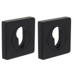 Intersteel cilinderrozetten verdekt 55x55x10mm met nokken zwart