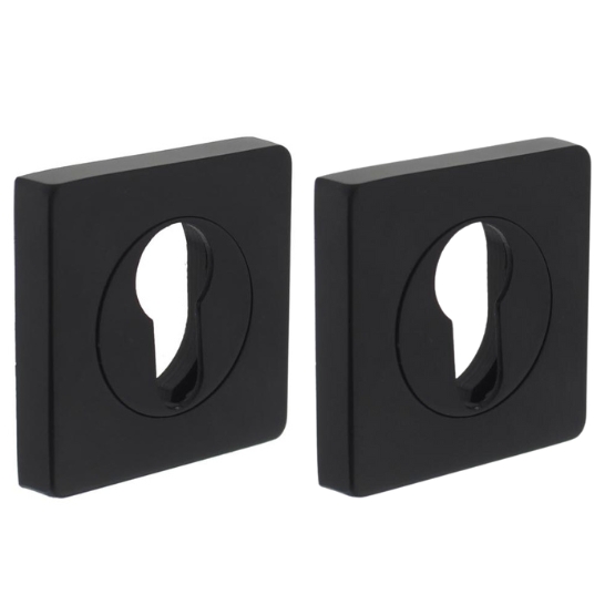 Intersteel cilinderrozetten verdekt 55x55x10mm met nokken zwart