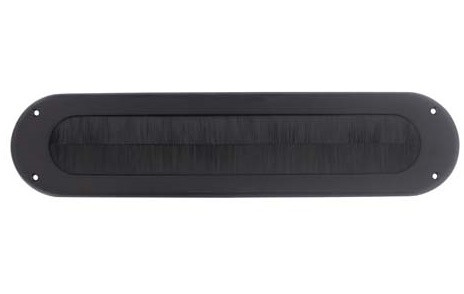 Intersteel Tochtwering Ovaal rvs/mat zwart