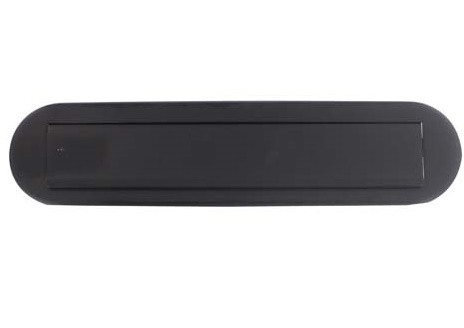 Intersteel Briefplaat Ovaal met klep/Regenrand rvs/mat zwart