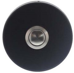 Intersteel Beldrukker Rond Verdekt Ø53X10 rvs/mat zwart