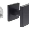 Intersteel voordeurknop vast Verkropt Vierkant 64/54 Eenzijdige montage rvs/mat zwart