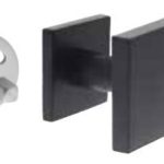 Intersteel voordeurknop vast Verkropt Vierkant 64/54 Eenzijdige montage rvs/mat zwart