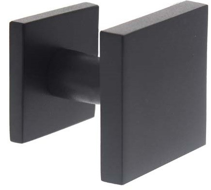 Intersteel voordeurknop vast Verkropt Vierkant 64/54 Eenzijdige montage rvs/mat zwart - Afbeelding 2