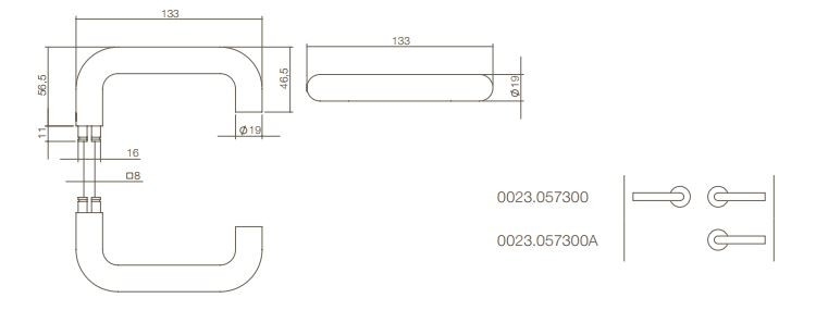 Intersteel Enkele Deurklink Bern Rond rvs/mat zwart - Afbeelding 2