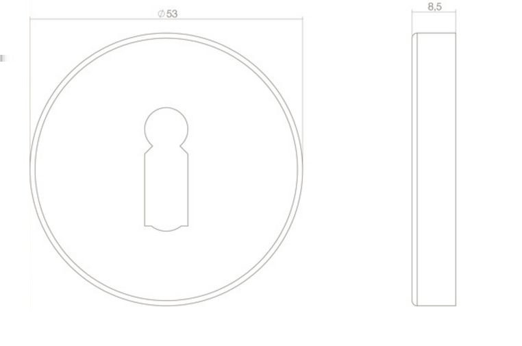 Intersteel sleutelrozetten verdekt ø53x9mm structuur zwart - Afbeelding 2