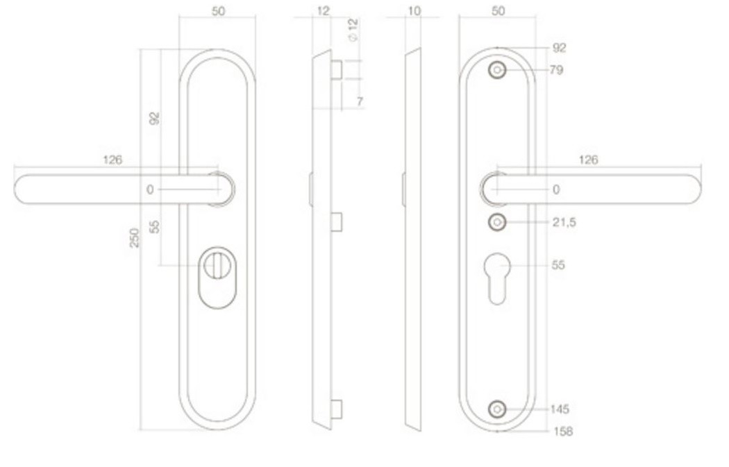 Veiligheidsbeslag PC55 met kerntrek beveiliging geveerd kruk/kruk SKG3 rvs - Afbeelding 2