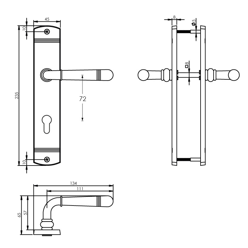 Intersteel deurklink Helena op langschild PC55 chroom - Afbeelding 2