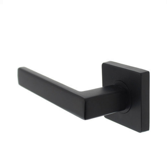 Intersteel enkele deurklink links Hera op vierkant rozet mat zwart