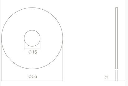 Intersteel rozetten zelfklevend ø55x2mm rvs - Afbeelding 2