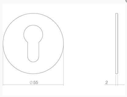 Intersteel cilinderrozetten zelfklevend ø55x2mm rvs - Afbeelding 2
