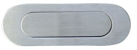 Schuifdeurgreep 150 x 50 mm Ovaal rvs