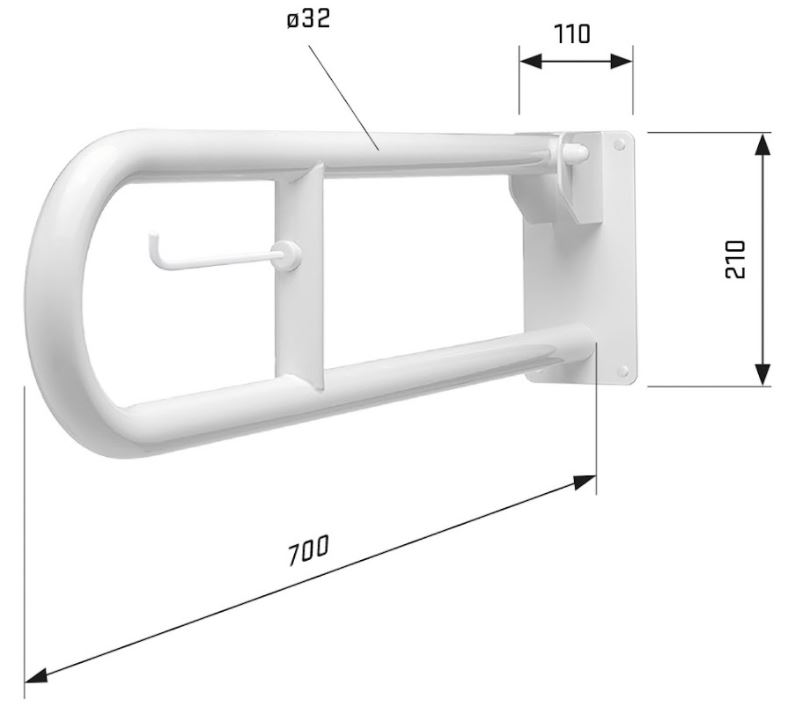 Secucare Toilet klapbeugel 70 cm - Afbeelding 2