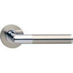 Intersteel Enkele deurklink rechts Bastian op rond rozet chroom/nikkel mat