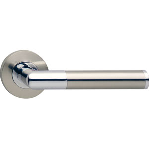 Intersteel Enkele deurklink rechts Bastian op rond rozet chroom/nikkel mat