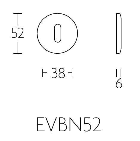 Sleutelplaatje NOUR EVBN52 PVD mat Goud - Afbeelding 2