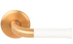 Deurklink NOUR EV101/64 op Rozet PVD mat Goud/Wit