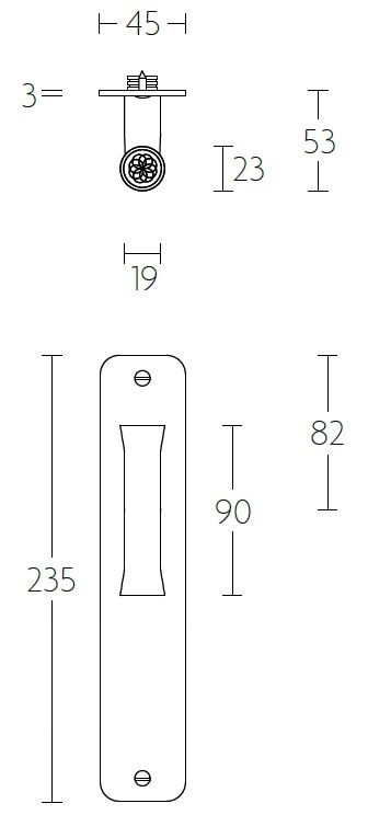 Knopschild NOUR EV102VP211Y55 PC55 PVD mat Goud - Afbeelding 2