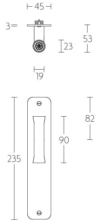 Knopschild NOUR EV102VP211Y72 PC72 rvs gepolijst - Afbeelding 2