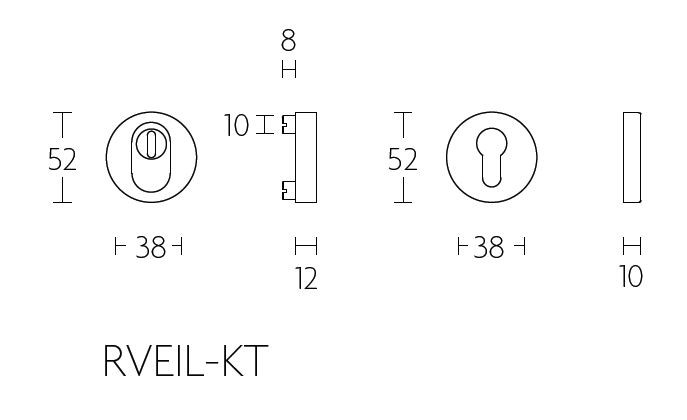 NOUR SKG3 Veiligheid-rozet + kerntrekbeveiliging rvs gepolijst - Afbeelding 2
