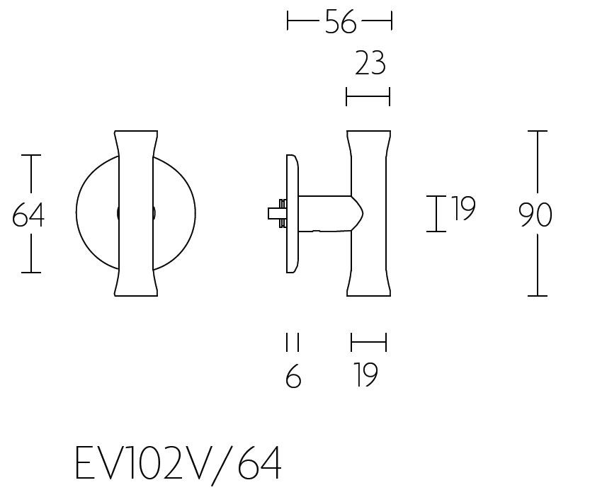 Knop vast op rozet NOUR EV102V/64 PVD mat Goud - Afbeelding 2
