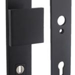 Intersteel SKG3 Veiligheidsbeslag PC92 rechthoekig greep/kruk rvs/mat zwart