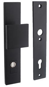 Intersteel SKG3 Veiligheidsbeslag PC92 rechthoekig greep/kruk rvs/mat zwart