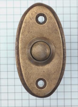 Beldrukker Ovaal messing Antiek 59x32 mm