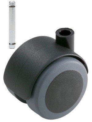 Meubelwiel zwart Zacht 50 mm Stift 8 mm