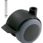 Meubelwiel zwart Zacht + Rem 50 mm Stift 8 mm