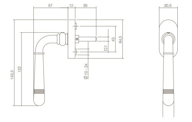 Intersteel Raamkruk Helena chroom - Afbeelding 2