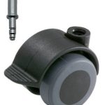 Meubelwiel zwart Zacht + Rem 40 mm Stift 10 mm