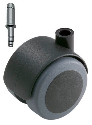 Meubelwiel zwart Zacht 50 mm Stift 10 mm