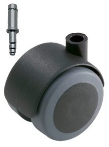 Meubelwiel zwart Zacht 50 mm Stift 11 mm