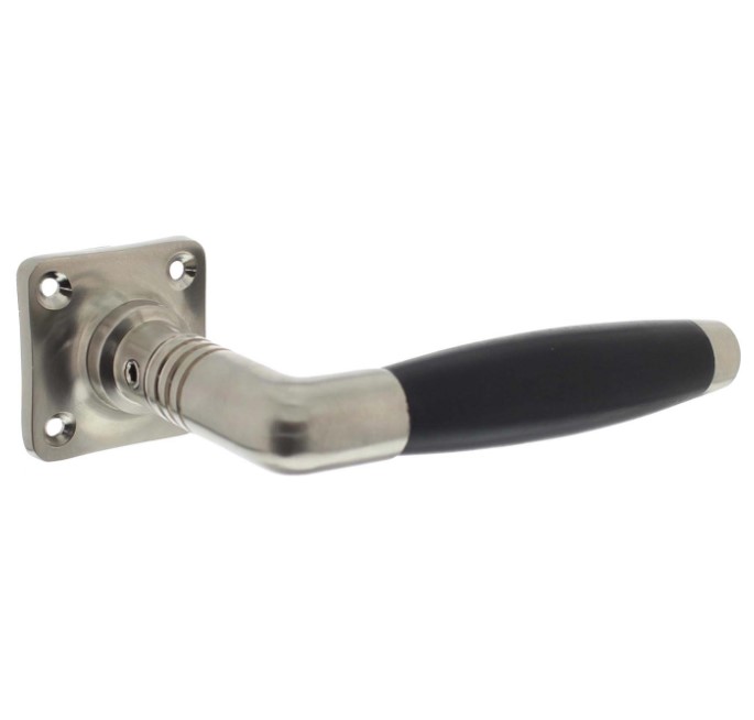 Deurklink Ton 400 nikkel mat/ebbenhout inclusief rozetten