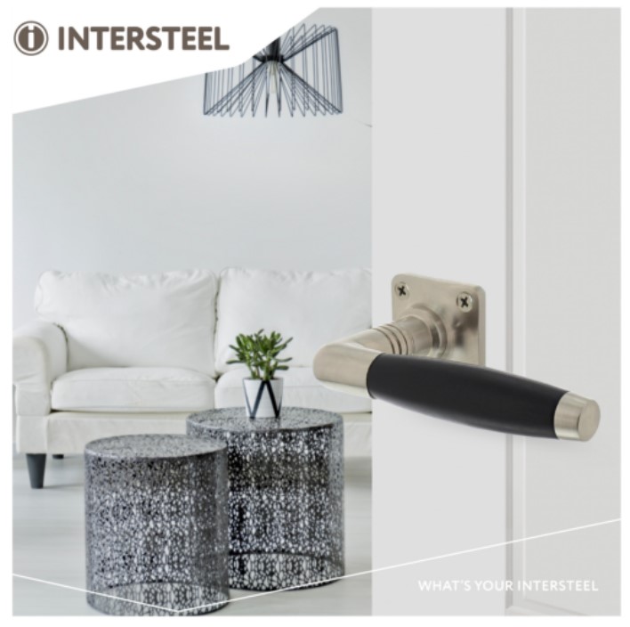 Deurklink Ton 400 nikkel mat/ebbenhout inclusief rozetten - Afbeelding 4